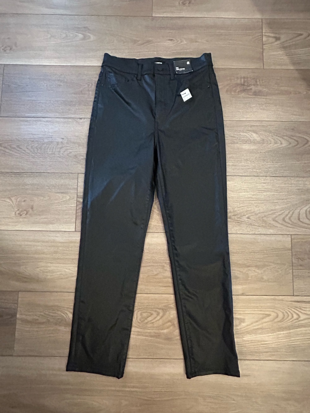 Express Coated Super High Rise Slim Pants Black 4R NWT